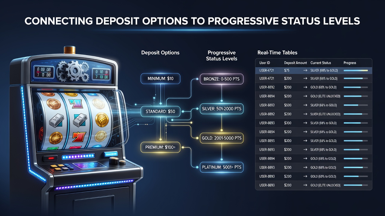 Diagram illustrating real-time status progression linked to deposits in mobile live tables and sports forecasts