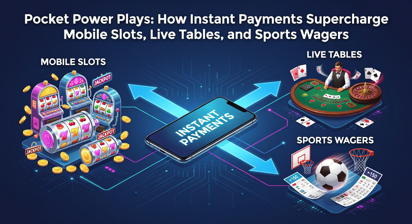 Live-Dealer-Tisch auf Smartphone mit Instant-Zahlungs-Icons und Sportwetten-Overlay in Echtzeit